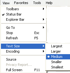 Resizing Text in Internet Explorer 6