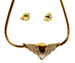 Gold Plated Diamante Necklace and Earring Set