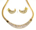 Gold Plated Diamante Necklace and Earring Set