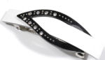 Large White And Black Diamante Hair Slide